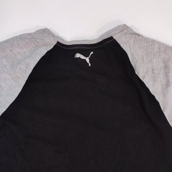 Puma T-shirt boys size L (14-16) black & grey with silver graphic design - Picture 4 of 10